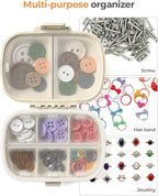 Travel Pill Organizer, 6+2 Extra Large Compartments Portable Pill Case, Daily Pill Box to Hold Vitamins, Small Pill Container for Pocket Purse Medicine Organizer（Beige）