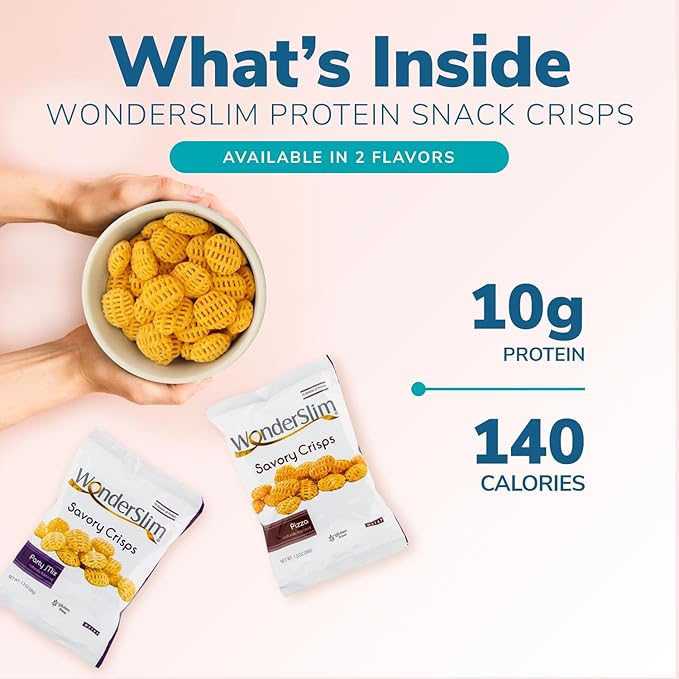WonderSlim Protein Snack Chips, Party Mix, Low Fat & Gluten Free (10ct)