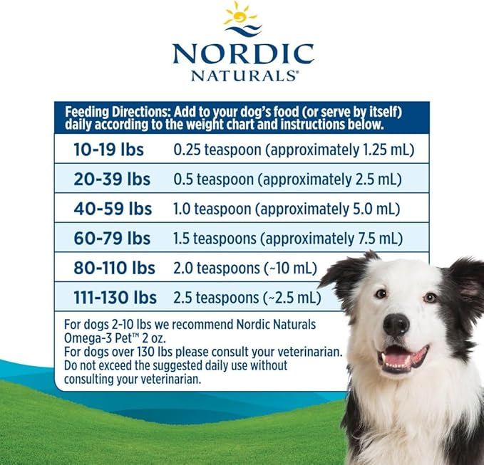 Nordic Naturals Omega-3 Pet, Unflavored - 16 oz - 1380 mg Omega-3 Per Teaspoon - Fish Oil for Large to Very Large Dogs with EPA & DHA - Promotes Heart, Skin, Coat, & Immune Health