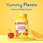 L’il Critters Probiotic Daily Gummy Supplement for Kids, for Digestive Health Support, Grape, Cherry and Orange Flavors, 60 Gummies