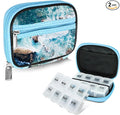 Serfeymi Weekly Travel Pill Organizer Pill Case for Purse with Removable 7 Day Pill Box, Fashionable Travel Medicine Organizer Pill Container for Medicine, Vitamin, Supplement - Blue 03 + Pill Box