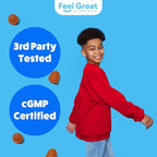 Feel Great Kids Multivitamin Gummies | Citrus & Strawberry Flavored Vitamins for Kids | Multivitamin Gummies with Vitamin D for Bone, Muscle & Immune Support | Chewable Vitamins | 45-Day Supply