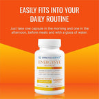 Approved Science Energysyl - Caffeine Free - with Adaptogens, B Vitamins, and Bioperine - 1 Month Supply - 60 Capsules - Made in The USA