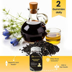 Eilin YHT Sativa Black Seed Oil Gummies 1000MG Immune System Joints Digestion Hair Skin Support Supplement 60 Counts