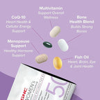 GNC Women’s 50+ Vitapak, 5-in-1 Multivitamin Pack, Healthy Hormones, Brain Health, Metabolism, Bone Strength, Edible Dietary Supplement, 30 Servings