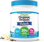 Orgain Organic Vegan Protein Powder + Oat Milk, Vanilla Bean - 20g Plant Based Protein, Gluten Free, No Dairy, Soy or Lactose Ingredients, Low Sugar, Non-GMO, Kosher, For Shakes & Smoothies - 1.05lb