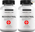 Research Labs 2X Potency Micronized Resveratrol Supplement 2 Fer 1 Ad - 1200mg Per 2 Capsules, 120 Total - Potent Antioxidants Supplement, Trans Resveratrol for Heart Health