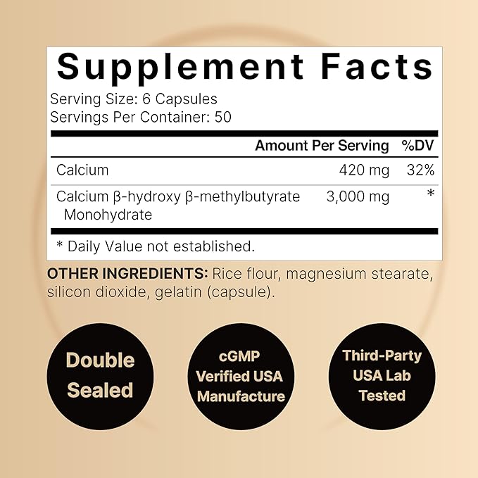 NatureBell HMB 3,000mg - 300 Capsules - Triple-Strength Supplement for Lean Muscle Mass Support - Aids Against Muscle Breakdown in Men & Women* - Non-GMO & Gluten-Free