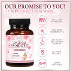Vaginal Probiotics for Women - Gently Support Feminine Health, pH Balance, Healthy Odor & Vaginal Flora - 50 Billion CFU - Improved Formula with Lactobacillus, Prebiotics & Cranberry - 60 Capsules