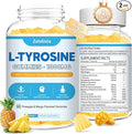L Tyrosine Gummies, 2 Pack L-Tyrosine Supplement, Tyrosine Gummies with L-Theanine B6 D3, Tyrosine Supplement for Brain, Memory, Energy, Mood for Adult & Kids, Pineapple & Mango Flavor, 120 Ct
