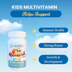 Go Healthy Kids Multivitamin Gummies, Immune Support, Kids Vitamin Gummies, Kosher Kid Vitamin, Halal, Non-GMO, Gluten-Free Tasty Gummy - 30 Servings