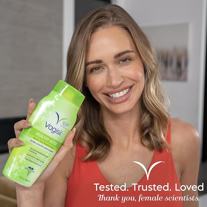 Vagisil Feminine Wash for Intimate Area Hygiene,Healthy Detox,All Over Body Wash for Women,Gynecologist Tested,Hypoallergenic and pH Balanced,12 Fl Oz,(Pack of 6)