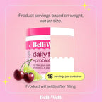 Belli Welli Fiber Supplement for Women&Men, Premium Daily Fiber Powder from Organic Acacia Fiber Added Collagen, Electrolytes&Probiotics, No Bloat, Constipation&Gut Health Support (Cherry Limeade)