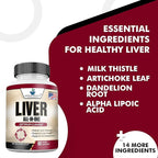 Liver Cleanse & Detox, Liver Supplement, Liver Support, Liver Detox, Liver Cleanse, Liver Health, Milk Thistle Silymarin, Artichoke, Dandelion, Turmeric, Choline, Alpha Lipoic Acid, Black Pepper Ext