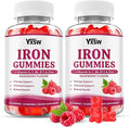 Iron Gummies for Women & Men, Vegan Iron Supplement Gummies with Vitamin C, A, B-Complex, Folate, Zinc- for Immune Health & Energy Support, Raspberry Flavor, 120 Count