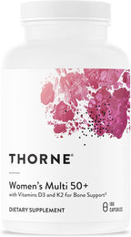 THORNE - Women's Multi 50+ - Comprehensive Daily Multi with Vitamins A, B6, B12, C, D, E, K, Zinc & More - Support Heart, Brain, Bone & Immune Health* - Third-Party Certified - 180 Capsules