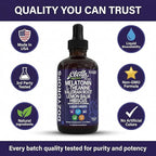 Clean Nutra Melatonin 10mg Drops Magnesium Vitamin B6 L-Theanine Valerian Hibiscus Lemon Balm Supplement Liquid Sugar-Free Vegan Non-GMO Natural Sleep Support Aid Lemon Tea Flavor 120mL Formula