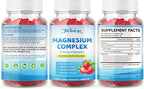 Magnesium Complex Gummies 1000mg | 12-in-1 Magnesium Complex Supplement with Glycinate, Citrate, Malate & Taurate Supports Muscle Function, Bone Health, Rest & Relaxation – Strawberry Flavor, 60 Count