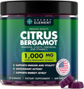 Citrus Bergamot 1000MG Gummies for Women and Men, Citrus Bergamot Extract with Berberine, CoQ10, Chromium & Vitamin C, Metabolic & Antioxidant Support, Sugar Free, Vegan, Lime Flavor, 60 Gummies