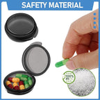 WLLHYF 4 Pcs Mini Pill Organizer Small Pill Box Cute Portable Pill Case for Pocket Purse Travel Storage Containers Earplug Case Medicine Dispenser Vitamin Holder(4 Black)