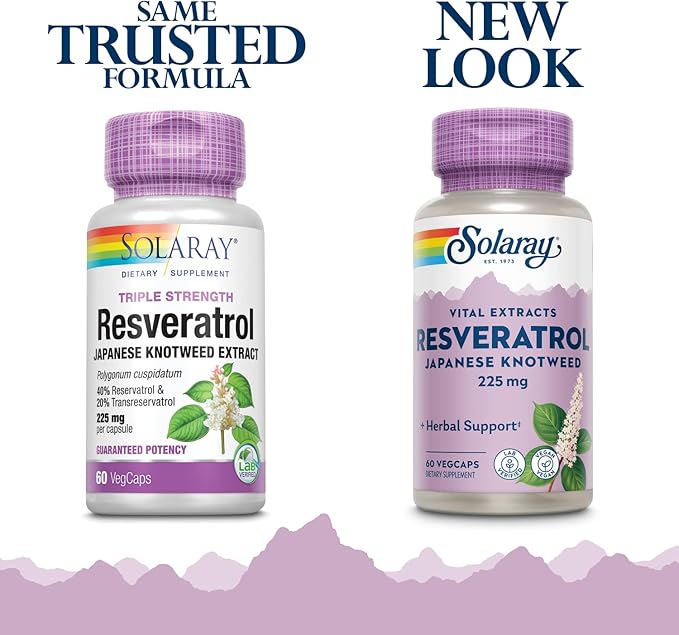 SOLARAY Triple Strength Resveratrol 225mg VCapsules | 60 Count