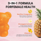 Premium Feminine Balance Gummies, for Women's Ph Health, Vaginal Wellness Support, Immune Support, Energy Support, Hawaiian Pineapple, Vegan Gluten-Free, 60 Gummies