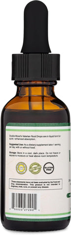 Valerian Root Drops for Sleep - Organic Valerian Root Tincture Extract 168mg - 1 FL OZ, 30 Servings (Better Absorbed Than Capsules, Enhances Valerian Root Tea) for Relaxation and Calm by Double Wood