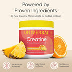 Universal U Creatine Monohydrate for Women - Flavored Creatine Powder, Female Strength, Energy, Lean Muscle Support and Recovery Supplement, No Bloat, No Bulk, 5g Per Serving, 30 Sv, Orange Pineapple