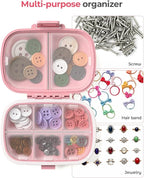 Travel Pill Organizer, 6+2 Extra Large Compartments Portable Pill Case, Daily Pill Box to Hold Vitamins, Small Pill Container for Pocket Purse Medicine Organizer（Pink）