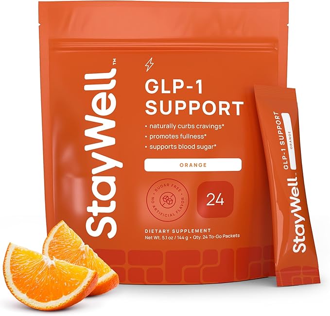 GLP-1 Supplement | Natural GLP-1 Production | GLP 1 Booster Drink Mix to Control Appetite and Cravings | Great Tasting Metabolic Support - Yerba Mate, Garcinia Cambogia, Berberine [Orange]