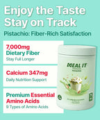 Pistachio Protein Shake - 15g Protein & 7g High Fiber, Low Sugar, Keto-Friendly Meal Replacement Powder with Roasted Pistachio Pieces & Chocolate Cookie Crunch 19.8 oz 14 Servings