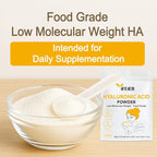 iFEiER Hyaluronic Acid Powder | Low Molecular Weight Food Grade Hyaluronic Acid | 50g(1.76oz) Sodium Hyaluronate Powder | HMW LMW HA | Skin Hydration and Joint Lubrication Supplements