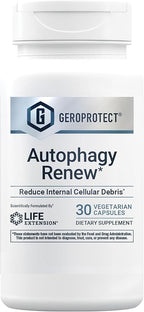 Life Extension GEROPROTECT® Autophagy Renew, Luteolin, piperlongumine, Cellular Health Support, Healthy Aging, Gluten-Free, Non-GMO, Vegetarian, 30 Capsules