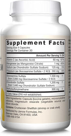 Jarrow Formulas Glucosamine, Chondroitin, and MSM Capsules; Joint Support Supplement with Vitamin C and Manganese, Bone & Joint Health, 120 Capsules, 30 Day Supply
