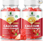 Calcium Citrate Gummies 1200mg, Chewable Calcium Supplements for Women & Men, Sugar Free Calcium Gummies for Bone, Muscle & Immune Support, Strawberry Flavor 120 Count