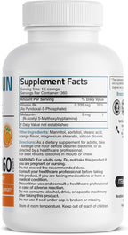 Bronson Melatonin 5mg Fast Dissolve Orange Flavor Tablets with Vitamin B6 - Promotes Relaxation, 360 Vegetarian Chewable Lozenges
