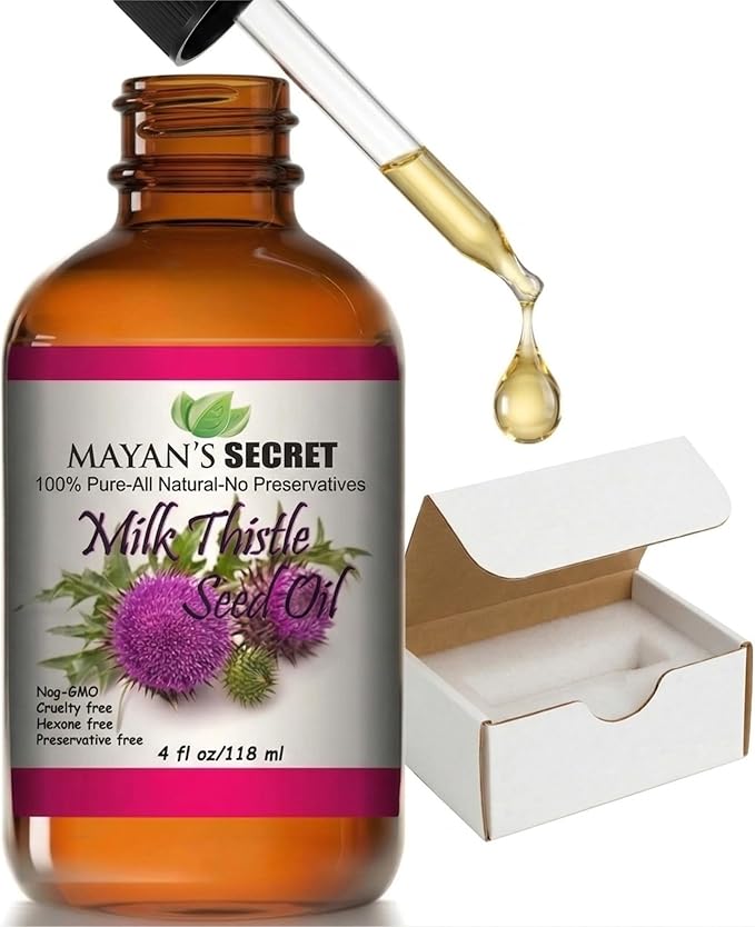 Mayan's Secret Milk Thistle Seed Oil Pure Cold Pressed Rich in Vitamin E and for Aging Skin