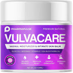 Pharmapulse Organic Vaginal Moisturizer, Vulva Balm Cream, Intimate Skin Care, Menopause Support - Relieves Dryness, Itching, Burning, Redness, Chafing, Odor, Irritation - Estrogen Free 4oz