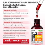 (2 Pack) Vitamin B12 and B6 Liquid Drops, B12 Sublingual Vitamin B Complex - B 12 Vitamin 5000mcg - B12 Methylcobalamin for Energy, Brain, and Heart Support with 27,200 mcg, Raspberry, 80 Servings