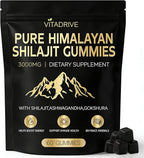 Himalayan Shilajit Gummies for Men & Women, Shilajit Gold Gummies Energy Boost, 85+ Trace Minerals & Fulvic Acid, 60 Count