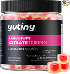 Calcium Citrate Filled Gummies, Extra Absorption Calcium Citrate 1000mg with Vitamin D3, K2 & Magnesium, Chewable Supplement for Bone, Muscle Health, 60 Count
