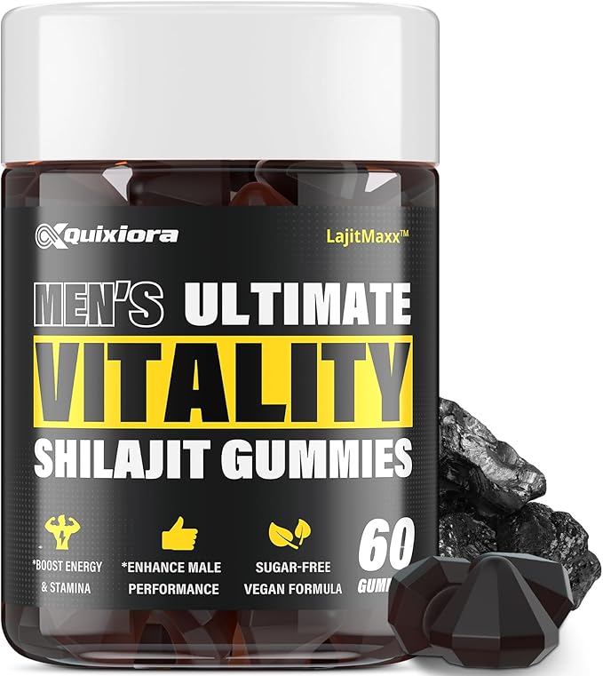 Shilajit Gummies for Men | Shilajit for Men – 85+ Trace Minerals & Fulvic Acid| Shilajit Supplement | 60 Gummies