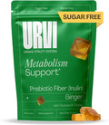 URVI® Metabolism Support Gummies 4-in-1 – Chromium Picolinate, Choline, Inulin & Ginger Extract - Prebiotic Fiber & Minerals – Gut Health & Digestive Support – Sugar-Free – Ginger-Lemon Flavor, 60pcs