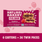 Nature’s Bakery Whole Wheat Fig Bars, Raspberry, Real Fruit, Vegan, Non-GMO, Snack bar, 6 Count (Pack of 6)