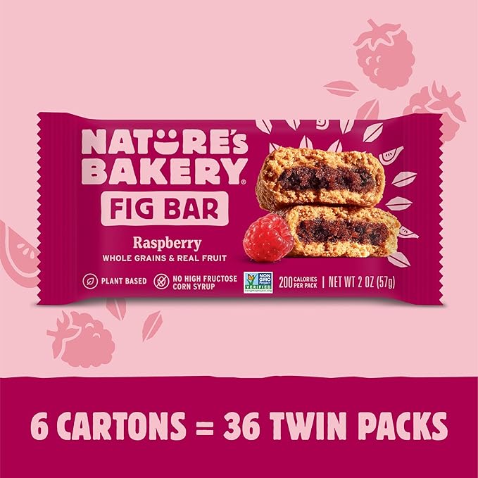 Nature's Bakery Raspberry Fig Bars, 2 Oz, 6 Ct