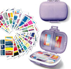 iouwei 7 Day Pill Container with Medicine Labels - Mini Medication Organizer (Purple, 161 Labels)