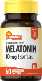 Sundance Melatonin 10mg | 60 Softgels | Advanced Delivery | Non-GMO and Gluten Free Supplement