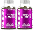 Vitamatic 2 Pack Vegan Thyroid Support Gummies with Iodine & Kelp – 60 Count – Plant-Based – Supports Energy & Metabolism