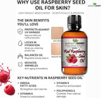 Red Raspberry Seed Oil Cold Pressed Unrefined Virgin Undiluted 100 Percent Pure Natural Face Skin Hair Body Moisturizing Oil