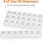 Lifewit Monthly Pill Organizer, 28 Day Pill Box, 4 Weeks One Month Vitamin Cases, Large Compartments Medicine Organizer for Fish Oils, Supplements, 28 Grids, Clear